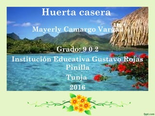 Huerta casera
Mayerly Camargo Vargas
Grado: 9 0 2
Institución Educativa Gustavo Rojas
Pinilla
Tunja
2016
 