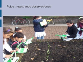 Fotos : registrando observaciones.
 