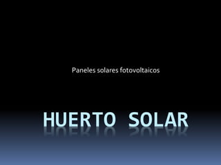 HUERTO SOLAR
Paneles solares fotovoltaicos
 