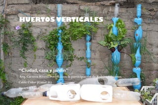 “Ciudad, casa y jardín”
Arq. Carmen Rivera Portilla con la participación de Robert Sifuentes
Cable Color (Canal 36)
Huacho, Lima, Perú
Agosto 3, 2018
HUERTOS VERTICALES
 