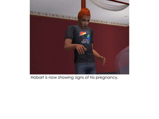 Hobart is now showing signs of his pregnancy.
 