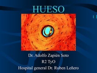 HUESO 
Dr. Adolfo Zapién Soto 
R2 TyO 
Hospital general Dr. Ruben Leñero 
 