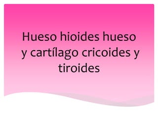 Hueso hioides hueso
y cartílago cricoides y
tiroides
 