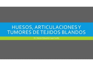 HUESOS, ARTICULACIONESY
TUMORES DE TEJIDOS BLANDOS
Dr. Hector Eduardo Copa Casilla
 