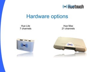 Hardware options Hue Lite 7 channels Hue Max 21 channels 