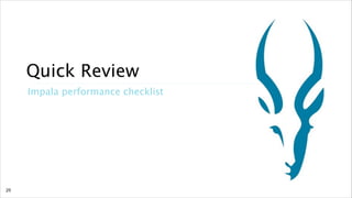 Quick Review
Impala performance checklist

!25

 