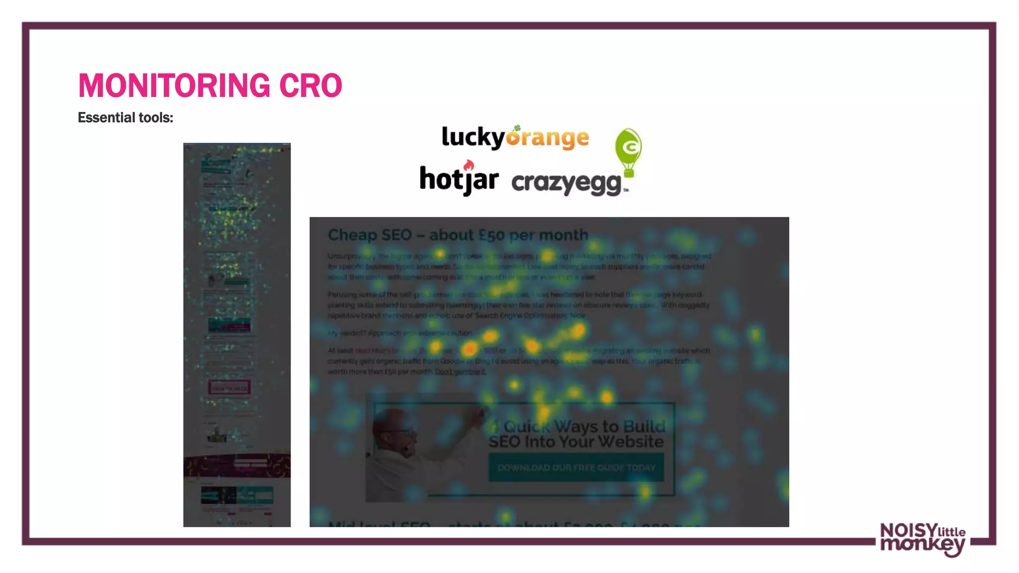 Campaign Name
Essential tools:
MONITORING CRO
 