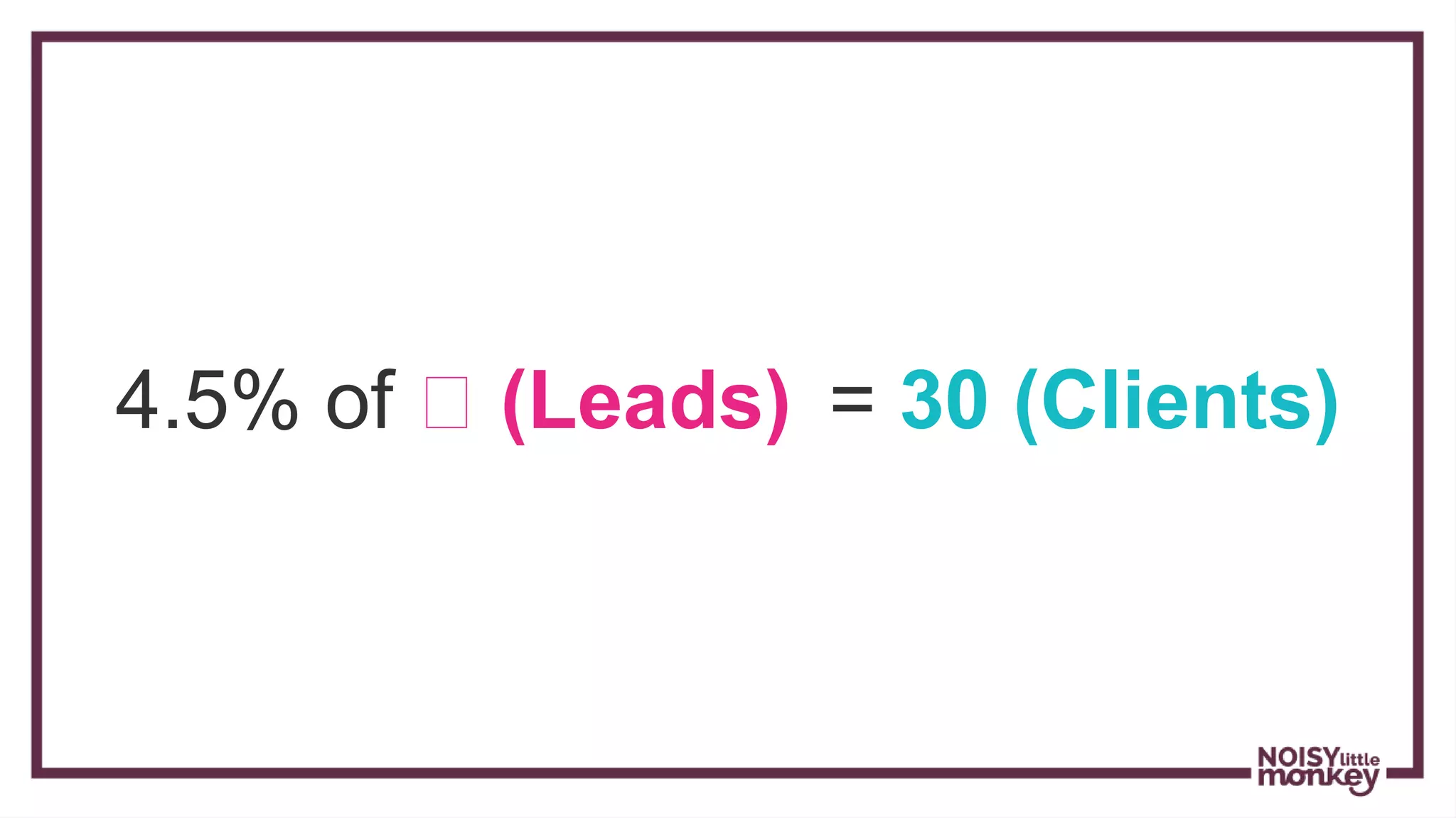4.5% of ⲭ (Leads) = 30 (Clients)
 