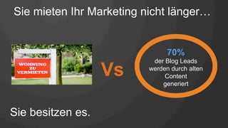 Sie mieten Ihr Marketing nicht länger…
Vs
70%
der Blog Leads
werden durch alten
Content
generiert
Sie besitzen es.
 