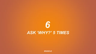 6
ASK ‘WHY?’ 5 TIMES
#HUGCLE
 
