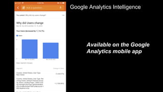 Available on the Google
Analytics mobile app
Google Analytics Intelligence
 