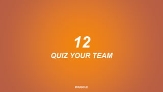 12
QUIZ YOUR TEAM
#HUGCLE
 