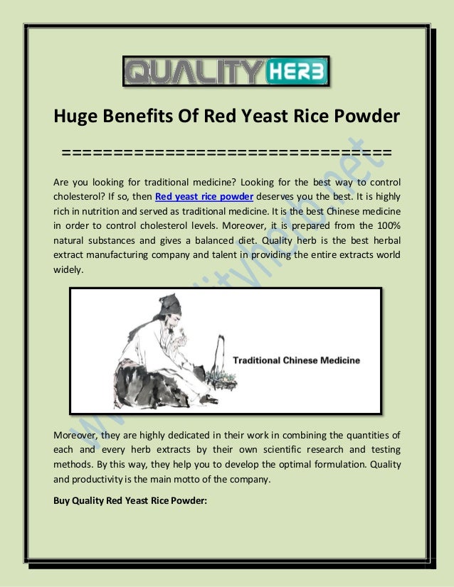 Huge benefits of red yeast rice powder