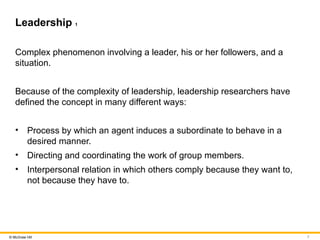 what do we mean by leadership. McGraw Hill | PPTX