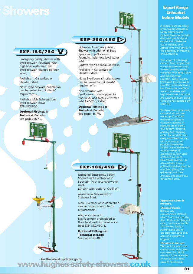 Hughes Safety Showers Indoor Showers Brochure