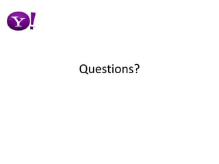 Managing NamespacesClient-side mount-table/Federation has multiple namespaces – don’t you need a single global namespace?Key is to share the data and the names used to access the shared data.A global namespace is one way to do that – but even there we talk of several large “global” namespacesClient-side mount table is another way to shareShared mount-table => “global” shared viewPersonalized mount-table => per-application viewShare the data that matter by mounting ittmphomeprojectdata