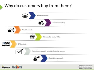 Focus on connectivity.
A product company.
Why do customers buy from them?
 