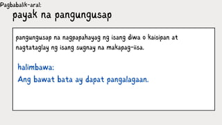 Comprehensive Guide to Types of Sentences in Filipino Language | PDF
