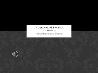 HUGO ANDRÉS RUBIO
    ID: 00313026
Trabajo Diapositivas e Imágenes
 
