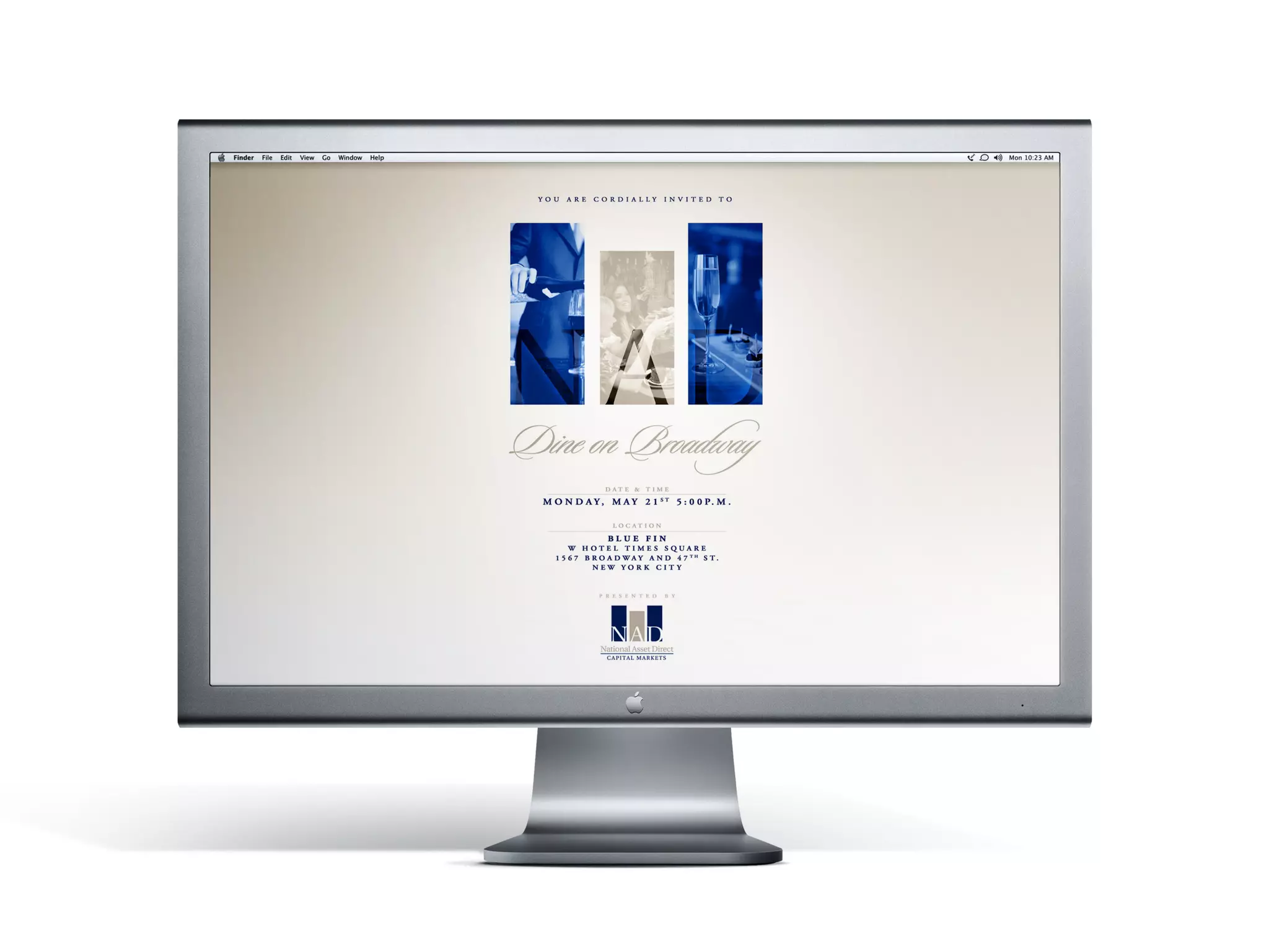 Website Design, Development & Internet Marketing/ NAD™ NATIONAL ASSET DIRECT
“Dine on Broadway” Promotional Event E-Marketing Campaign                      © Copyright Hugo Brioso 2010. All Rights Reserved.
 