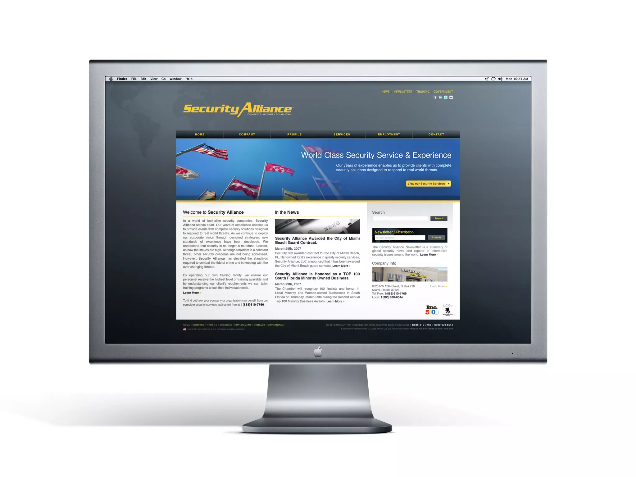 Website Design, Development & Internet Marketing/ SECURITY ALLIANCE™
Website Design, Development & Internet Marketing                       © Copyright Hugo Brioso 2010. All Rights Reserved.
 