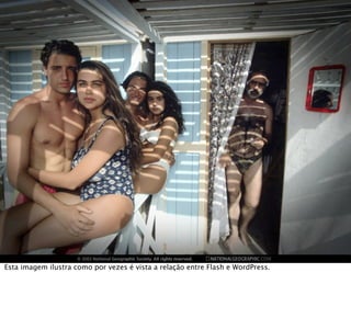 Esta imagem ilustra como por vezes é vista a relação entre Flash e WordPress.
 