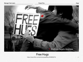 18
|
Hugs
Manage Train Learn Power Pics
FreeHugs
https://www.flickr.com/photos/gregloby/3049858274/
 