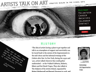 Artists Talk On Art History Page