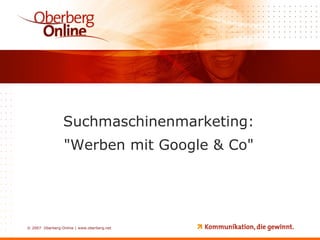 Suchmaschinenmarketing:  "Werben mit Google & Co"  