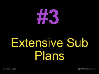 #3
Extensive Sub
Plans
 