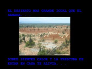 EL DESIERTO MAS GRANDE IGUAL QUE EL SAHARA. . .  DONDE SIENTES CALOR Y LA FRESCURA DE ESTAR EN CASA TE ALIVIA. . . 