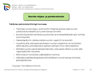 Huittinen 17.1.2011 Varsinais-Suomen ELY-keskus, Sivistystoimentarkastaja Erik Häggman Copyright: Pasi Mäkikyrö Kiiminki 