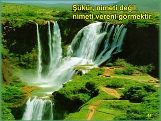 Şükür, nimeti değil,
nimeti vereni görmektir.

44

 