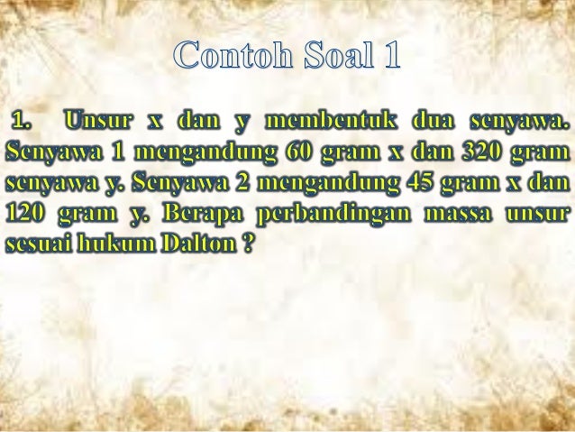 Hukum Dalton Beserta Contoh Dan Latihan Soal