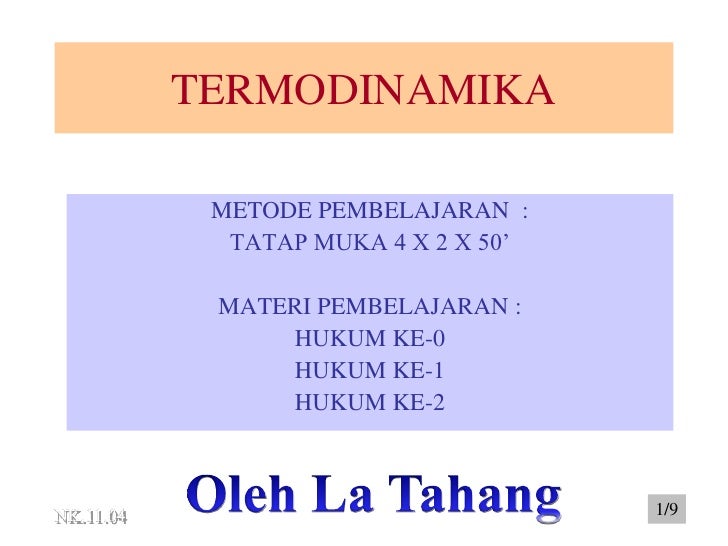 Hukum Hukum Termodinamika