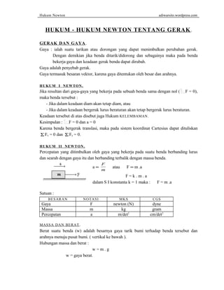 Hukum Newton- Dinamika | DOC