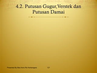 4.2. Putusan Gugur,Verstek dan Putusan Damai Presented By Mas Hono Rio Kertanegara 
