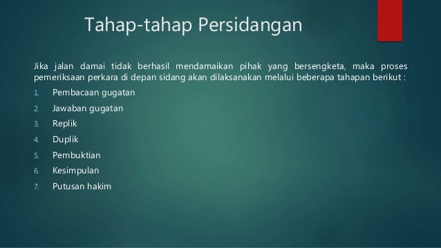Hukum Acara Perdata Replik Duplik Kesimpulan