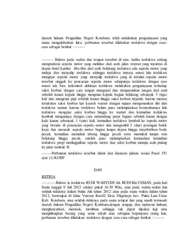 Surat Dakwaan Dalam Hukum Acara Pidana