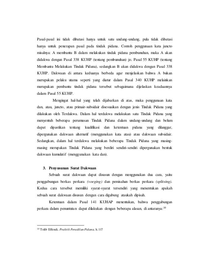 Surat Dakwaan Dalam Hukum Acara Pidana Surat Dakwaan Dalam Hukum Acara Pidana
