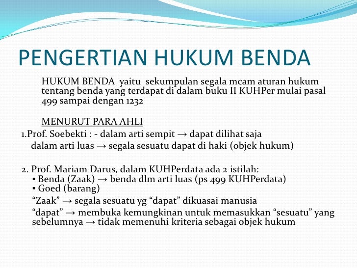hukum benda hukum benda