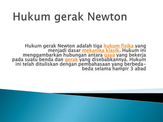 Hukum gerakan newton kedua