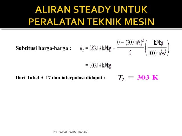 Thermodinamika Hukum I Sistem Terbuka
