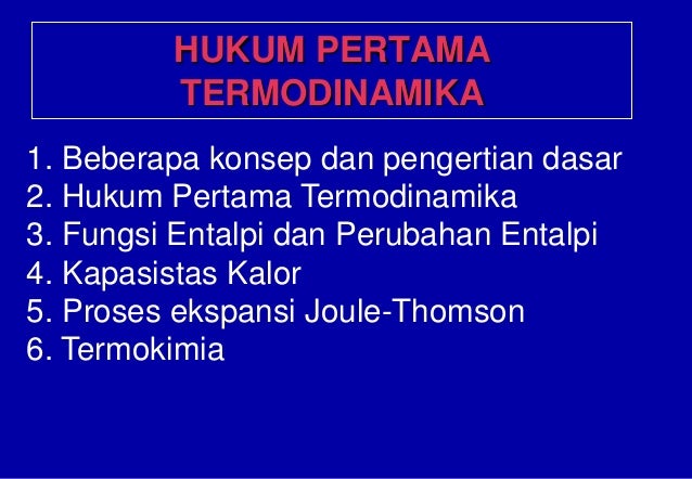 Hukum I Termodinamika