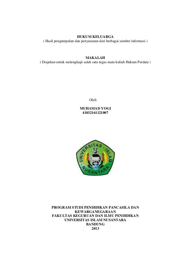 Doc Makalah Hukum Keluarga Islam Family Of Law Nikma M Academia Edu