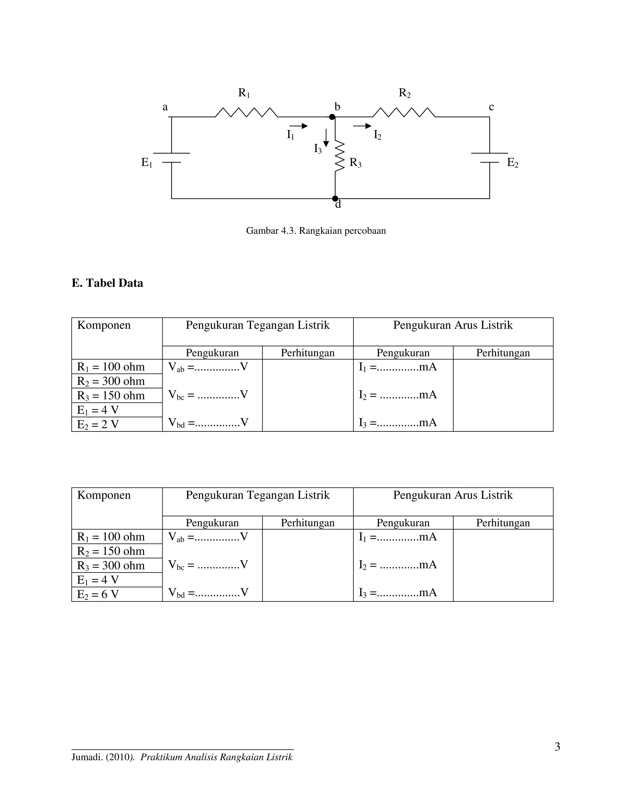 Tabel Ucs R1 R2 R3 Hukum kirchoff | PDF