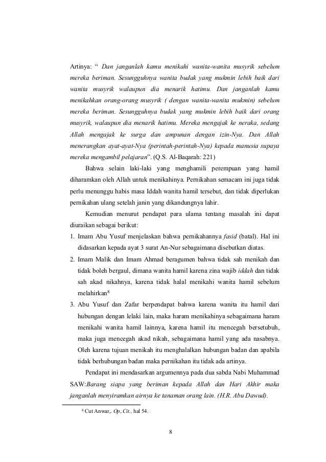Hukum Menikahi Wanita Hamil