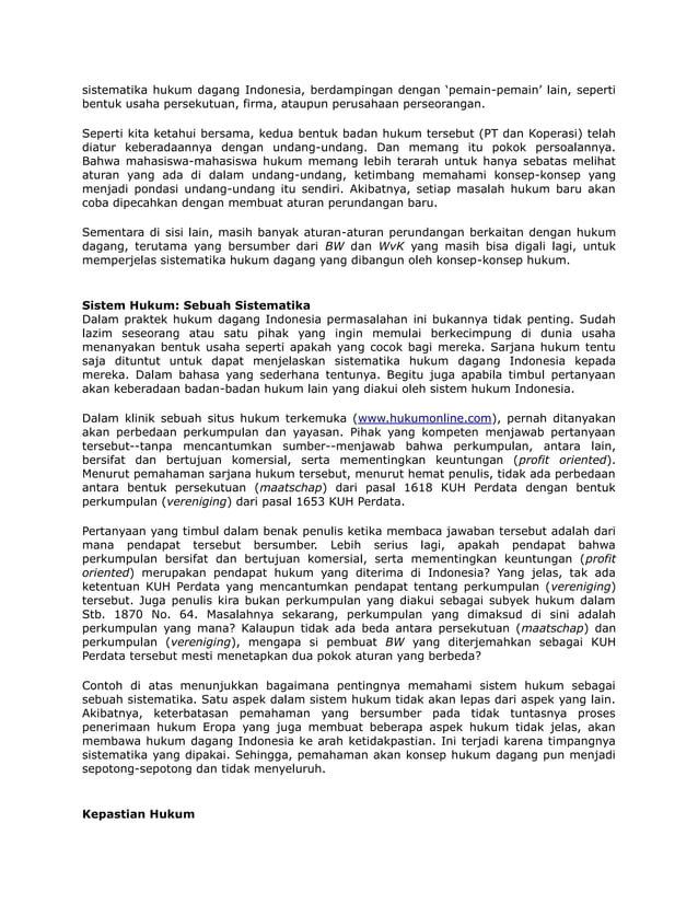 Hukum Perdagangan Indonesia | DOCX