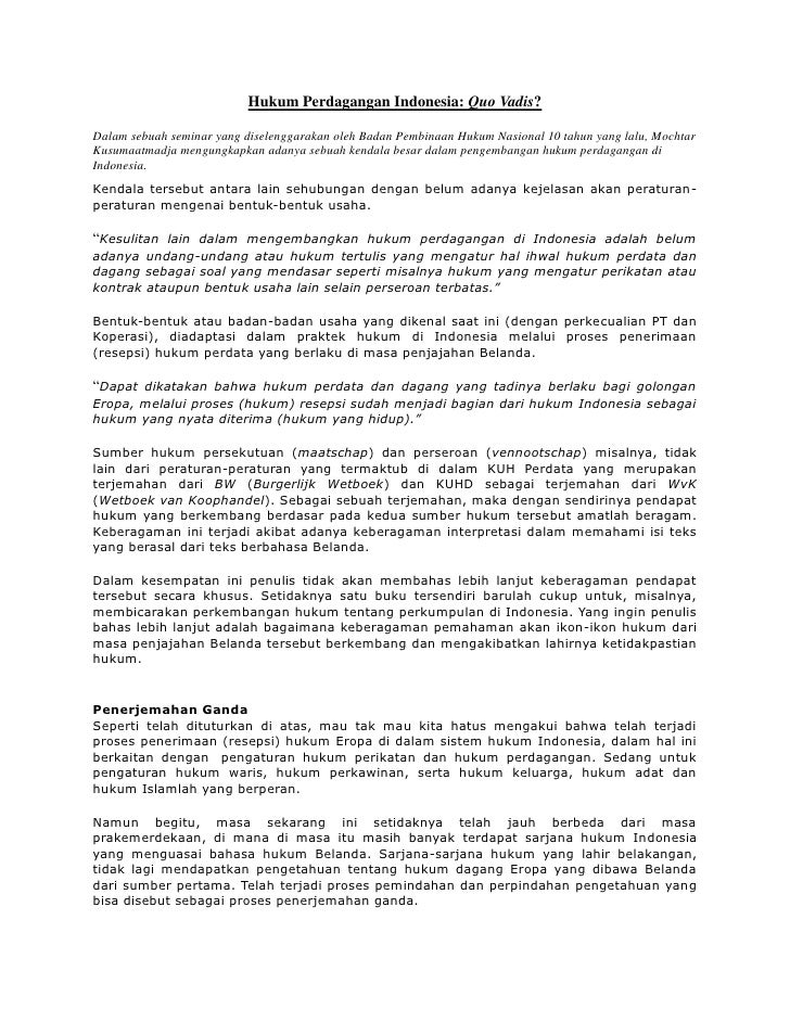 Hukum Perdagangan Indonesia