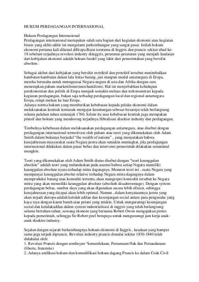 Hukum Perdagangan Internasional